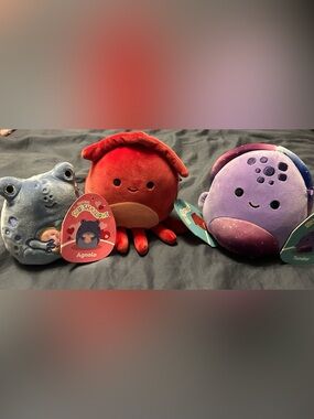 Squishmallows Purple Tundar, Agnola, and Altman